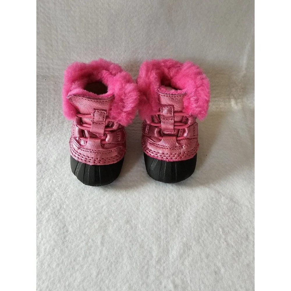 SOREL CARIBOOTIE NEWBORN BOOTIES SHOES BOOTS PINK ICE Infant Size 2